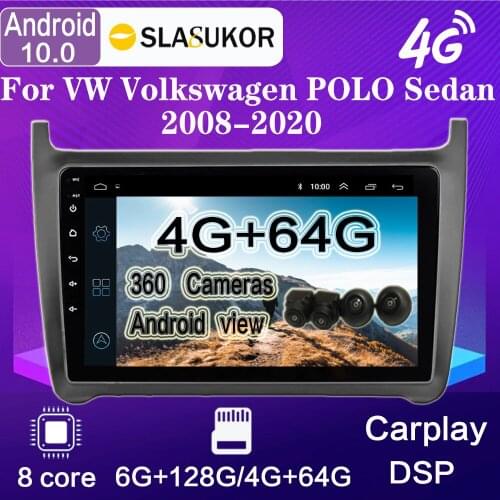 For VW Volkswagen POLO sedan 2008-2020 Android 10 Car Radio Multimedia Video Player Stereo Receiver Navigation GPS Carplay BT