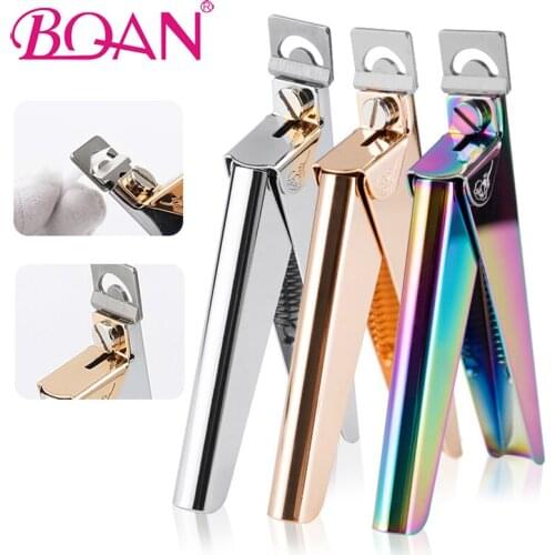 BQAN 1pc Professional Nail Art Clipper Manicure Clamp Clippers Word Scissor Edge Cutter Stainless Steel Manicure Tool