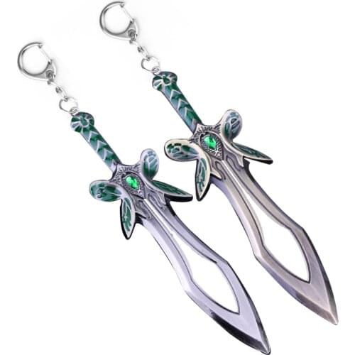 DOTA 2 The Butterfly Sword Weapon Key Chain Zinc Alloy Cosplay Accessories Souvenirs llavero for Men Women Game Fans Gift