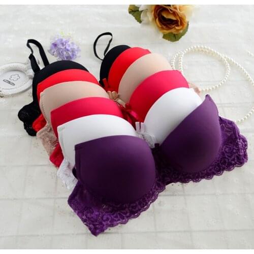 Cute Support Push-Up Lace Bra gather breast underwire women bra lace side lovely bra for small chest push up sexy Everyday Bra