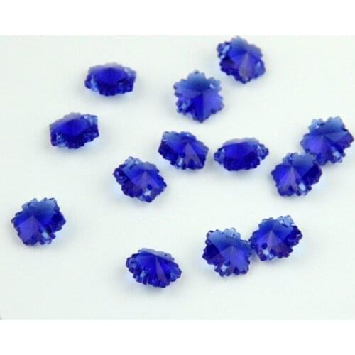 Chinapost 500pcs/Lot 14mm 2 Holes Dark Blue Color Crystal Snow Beads For Wedding Strands & Chandelier Bead Parts
