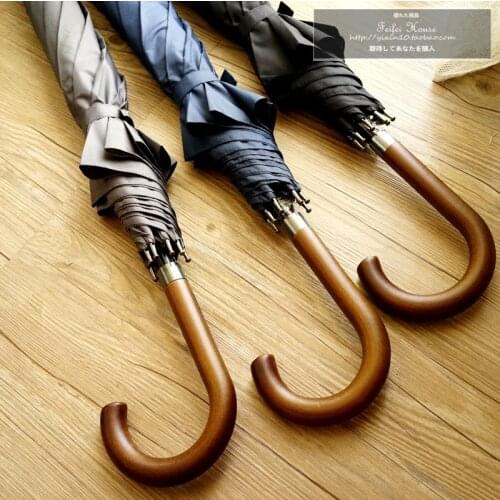 Long Handle Wood Men Rain Umbrella Japanese Luxury Golf Retro Windproof Men Umbrella Large Business Regenschirm Quality Y6S