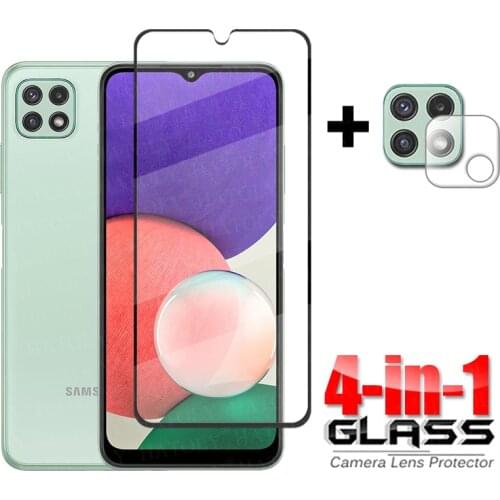 For Glass Samsung Galaxy A22 5G Full Cover Tempered Glass For Samsung Galaxy A22 5G Screen Protector Camera Glass A12 M12 A02S