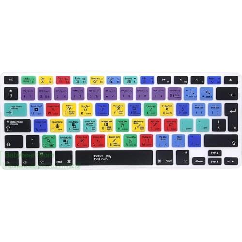 Photoshop PS Functional Hotkey Shortcuts Keyboard Cover Silicone Skin For old Macbook Pro 13 15 Euro EU US for MacBook Air 13.3