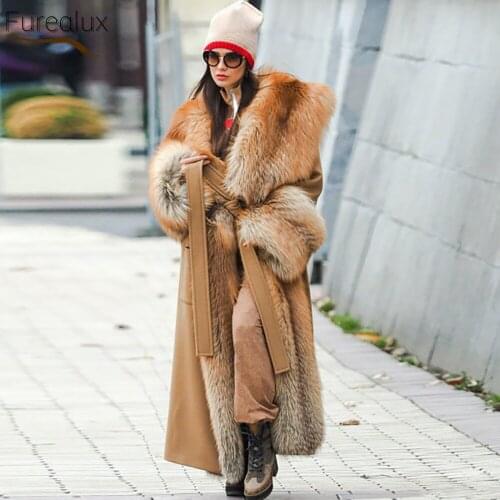 Furealux Red Fur Coats