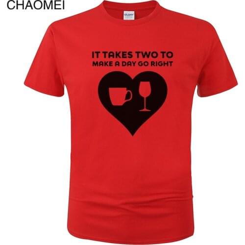 It Takes Two To Make a Day Go Right T Shirt Men Women 2019 Summer Cotton Heart-shaped Print T-shirt Tops Tees Unisex Clothes C20