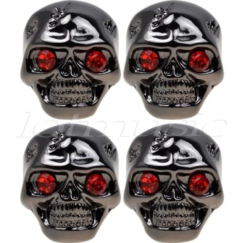 Guitar Knobs 4Pcs Guitar Skull Control Knobs Black for Electric Guitar Parts With No Holes