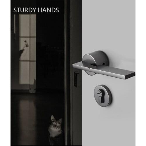 Home Zinc Alloy Door Handle Lock Indoor Mute Safety Door Locks Hotel Bedroom Split Mechanical Lock Furniture Hardware Supplies
