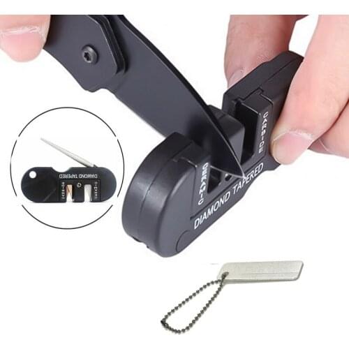 Pocket Mini Sharpener Outdoor Tungsten Steel Sharpener Multipurpose Carbide Knife Diamond Tool Scissor Sharpen Fish Gear Hook