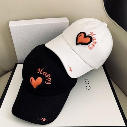 Womens Summer Baseball Caps Detachable Love Pattern Sun Hat Letter Embroidered Duck Hat Black White Cute Hats for Women Gorras
