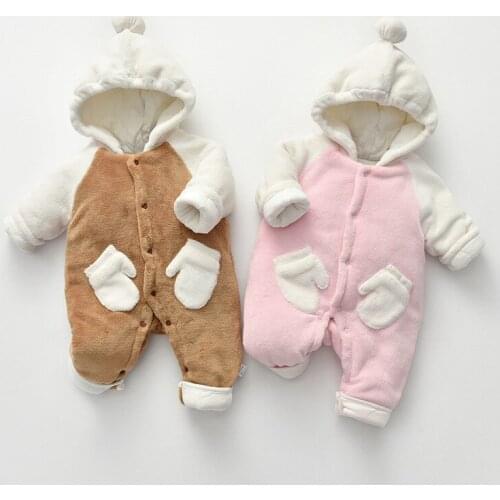 Autumn And Winter Baby Conjoined Thickening New Baby Plush Newborn Baby Clothes, The Clothes Bodysuits & One-Pieces Rompers