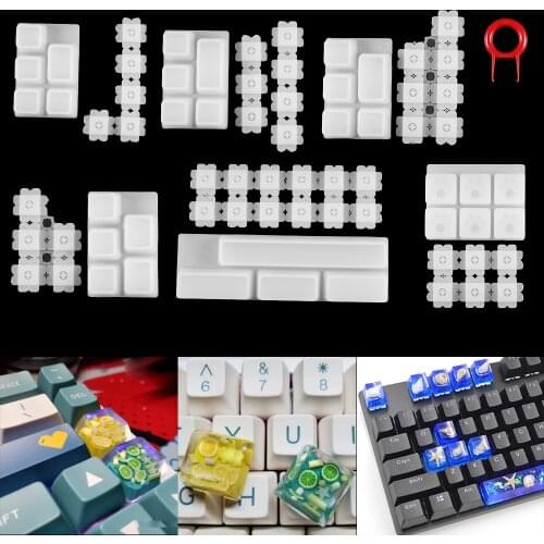 1pcs Manual Mechanical Gaming Keyboard Mold Computer PC Gamer Pet Paw keycaps Silicone Molds Dried Flower Resin Crafts