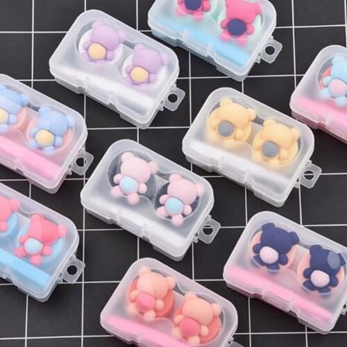 Cute Bear Mini Travel Portable Contact Lens Box Storage Case Container Holder