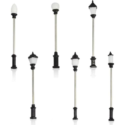 30PCS Mini Garden Light Miniature Decoration 1:87Led 3V High Light Scale Model Metal Street Light For Construction