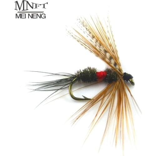 MNFT 10PCS [10#] Grey Hackle Peacock Coachman Fly Trout Fishing Bait Dry Flies Royal Wulff Brown Hackle Fishing Fly Lures