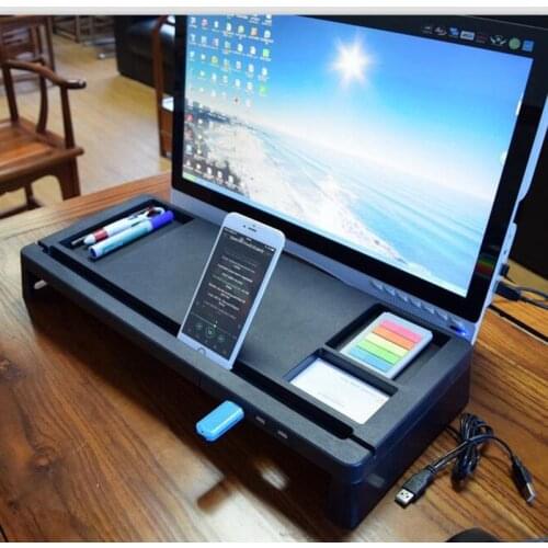 Multi-function Desktop Monitor Stand Computer Screen Riser Wood Shelf Plinth Strong Laptop Stand Desk Holder For Notebook TV