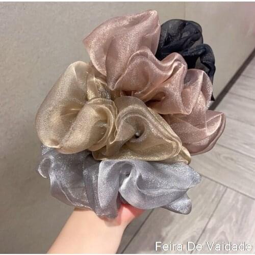 Fashion Oversized Hair Scrunchies Elastic Hair Ties Girls Headwear Ponytail Holder Hairband Organza Hair Ties Hair Accessories