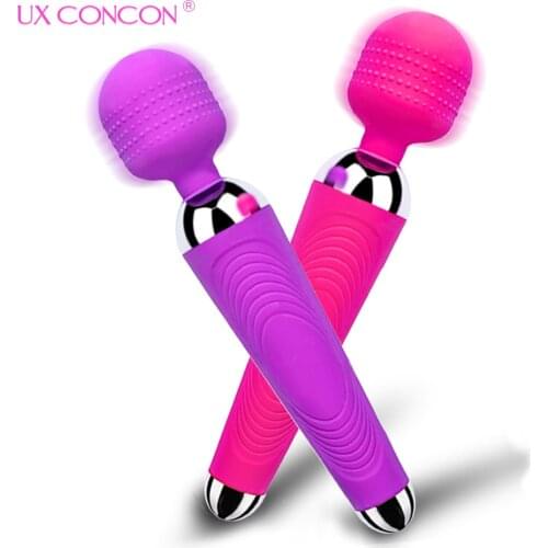 Powerful Oral Clit Vibrators USB Charge Av Magic Wand Vibrator Anal Massager Adult Sex Toys for Women Safe Silicone Sex Product