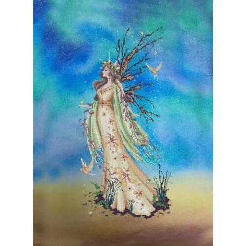 MD fish girl 2 Colorfually fabric Counted Cross Stitch 14CT 28CT Cross Stitch Kits Embroidery Needlework Sets new