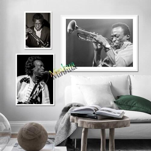 Miles Davis Poster Wall Art Jazz Music Star Canvas Painting Prints Wall Pictures For Living Bar Room Home Decor Gift