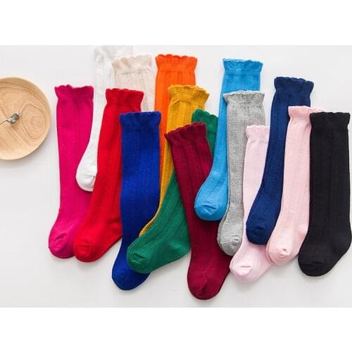 New Baby Socks Kids Cotton Frilly Socks Infant Knee High Socks Dropshipping 2020 Best Selling Products