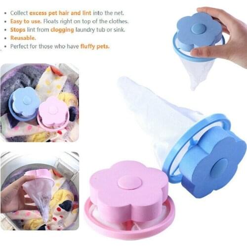 Floating Pet Fur Catcher Laundry Lint Pet Hair Remover for Washing Machine Reusable Pet Bag Household Tools