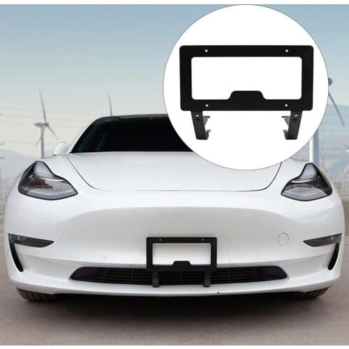 License Plate Rack Non-destructive Waterproof Aluminum Alloy Wear-resistant Car Tag Holder for Tesla 3