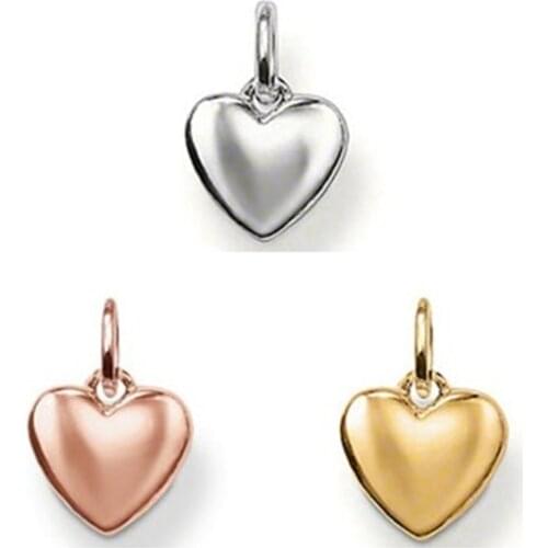 925 Sterling Silver Heart Charm Pendants Fit Necklaces bracelets, Most Fashion Glam Pendant Jewelry Soul Gift for Women Girl Men