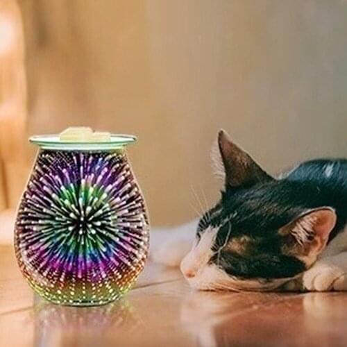 3D Portable Melting Lamp Electric Melt Burners Incense Plug In Aromatherapy TableLight Colorful Aroma Glass Decor