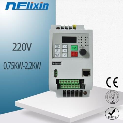 Frequency inverter 220V 0.75KW/1.5KW/2.2KW/4KW 1p to 3p phase output for Punch grinder motor