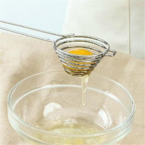 Egg Yolk Separator Protein Separation Tool Stainless Steel Eggs Yolk White Separator Divider Holder Sieve Kitchen Tool Gadgets