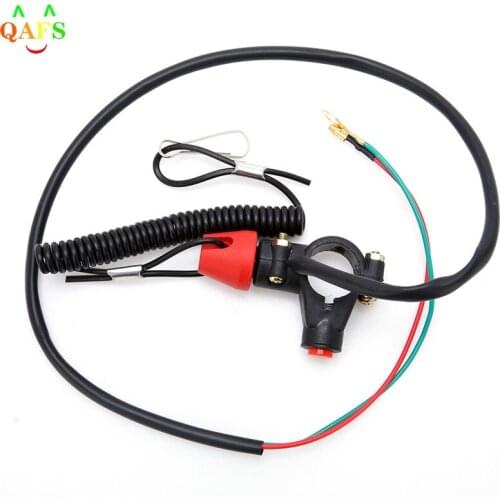 Engine Stop Tether Lanyard Black 1pc 12V Switch Universal Closed Kill Safety for Motorcycle Quad Bike DC