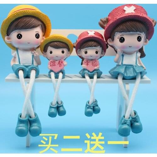Garden home new room decoration crafts small ornaments lovely resin legged doll creative bedroom furnishings