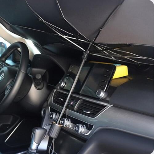 Foldable Beach Umbrella Car Parasol UV Protection Sunshade Heat Insulation Umbrella Interior Windshield Cloth Auto Accessories