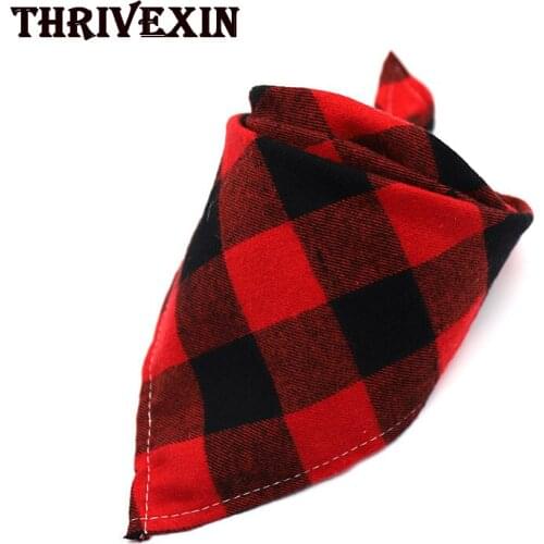 Dog Bandana Triangular Bandage Dogs Bibs Scarf Washable Plaid Neckerchief Lattice Saliva Towel Pet Accessories Supplies