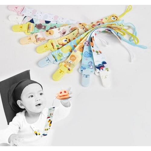Pacifier Cute Baby Clip Chain Dummy Clips Soother Holder Nipples Children Polyester Cartoon Pacifier Clip Gift