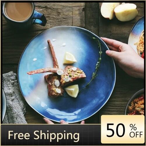 Modern Designer Dinner Plates Dinnerware Serving Home Food Cooking Large Pasta Plate Design Snack Vaisselle Fruit Bowl HX50DP