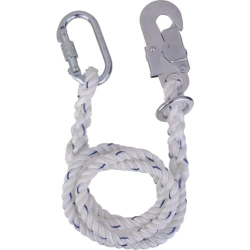 Rock Climbing Fall Protection Safety Harness Lanyard Equip Gear & Carabiner