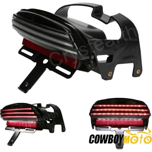 Black Tri-Bar Fender LED Tail Brake Light For Harley Dyna Fat Bob FXDF 2008 2009 2010 2011 2012 2013 Motorcycle LED Taillight