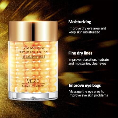 24K Gold Eye Cream Collagen Hydra Moisturizing Eye Gel Remove Eye Bag Anti Puffiness Dark Circles Remove Anti Wrinkles Care