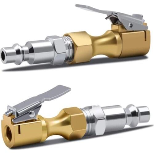 Air Chuck Heavy Duty Tire Chuck with Clip for Inflator -2 Pack