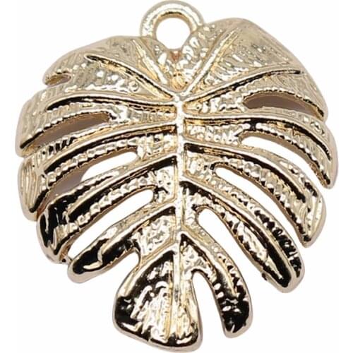 WYSIWYG 10pcs 21x20mm KC Gold Color Leaves Charms Pendant For Jewelry Making Earring Making Accessories