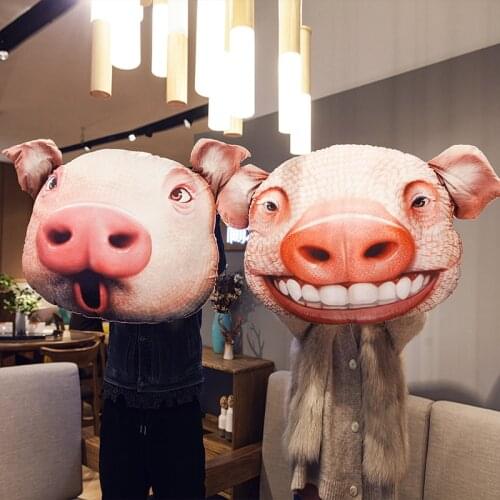 Funny Simulation Pig Plush Toy 3D Printing Stuffed Animal Piggy Plush Pillow Stuffed Cartoon Cushion Kids Doll Home Decro Gifts
