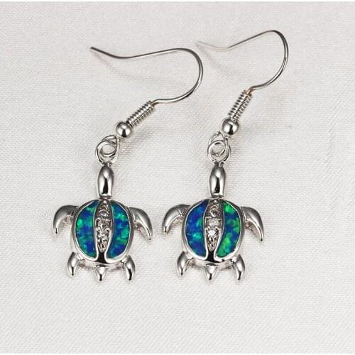 Lovely Tortoise Shape Specific Blue Opal Earrings Wholesale High Quality Fashion Jewelry Earrings for Women ER375