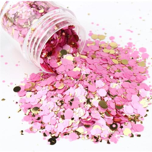 1jar Mix Nail Art Glitter Sequins Hexagonal Pigment Powder Sequin Flakes Face Makeup Nail Accesoires For Manicure Design 10ml