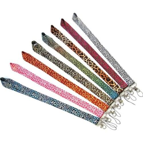 Leopard Key Lanyard Cheetah ID Badge Holders Key Holder Necklace Phone Neck Straps with Keyring 1PC