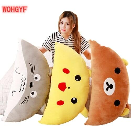 1pc 95cm*45cm Cartoon Pillow Stuffed Soft Kawaii Totoro Bear Plush Pillow Cushions Birthday Gifts Kids Girls Gifts Decoration