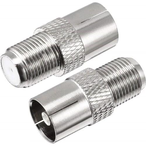 100PCS F Female to PAL Female 9.5mm TV Satellite Antenna RF Coax Adapter Connector