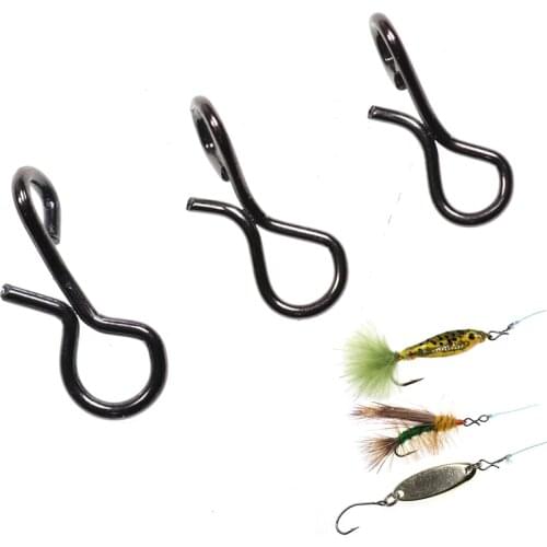 100PCS High Carbon Steel Fly Fishing Snap Quick Change for Hook & Lures Fishing Accessories Black Color S M L