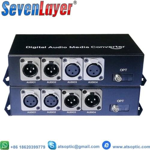 2 ch bi-directional Balanced audio to fiber optic XLR over fiber audio fiber media converter Transceiver and Receiver